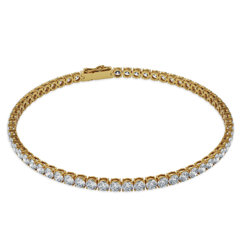 Round 14k Gold Lab Grown Diamond Tennis Bracelet, Symmetry: Excellent at Rs  96999 in New Delhi